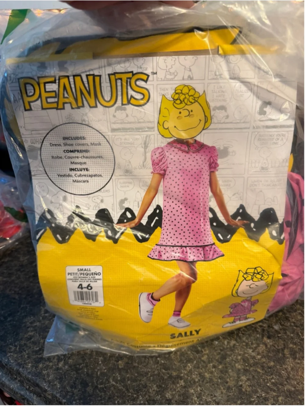 NEW Peanuts Sally Brown Adult Costume Dress with Mask